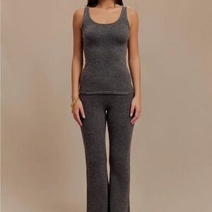 NWT Matching Meshki Set - Shyann Knit Top & Pants in Charcoal Marle Size XXL